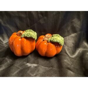Fall Pumpkin ceramic salt and pepper shakers